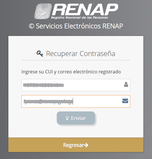 Formulario recuperación