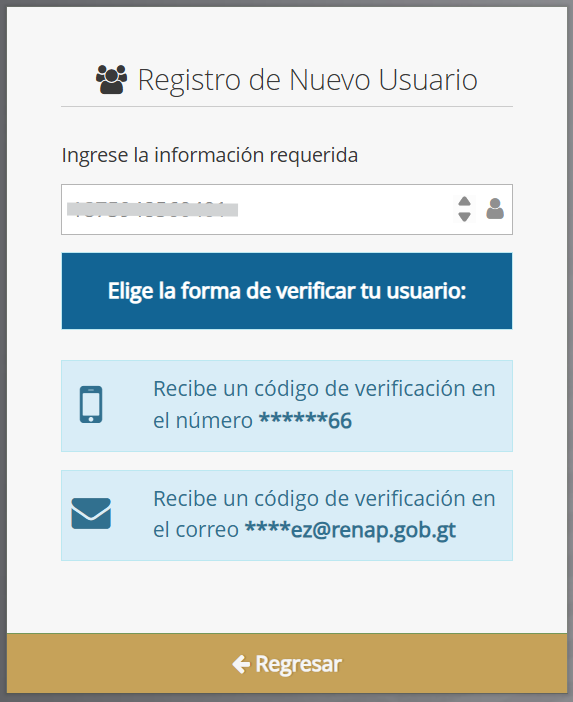 Opciones de envío de código