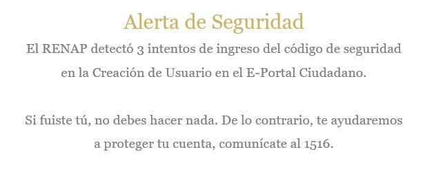 Alerta código correo