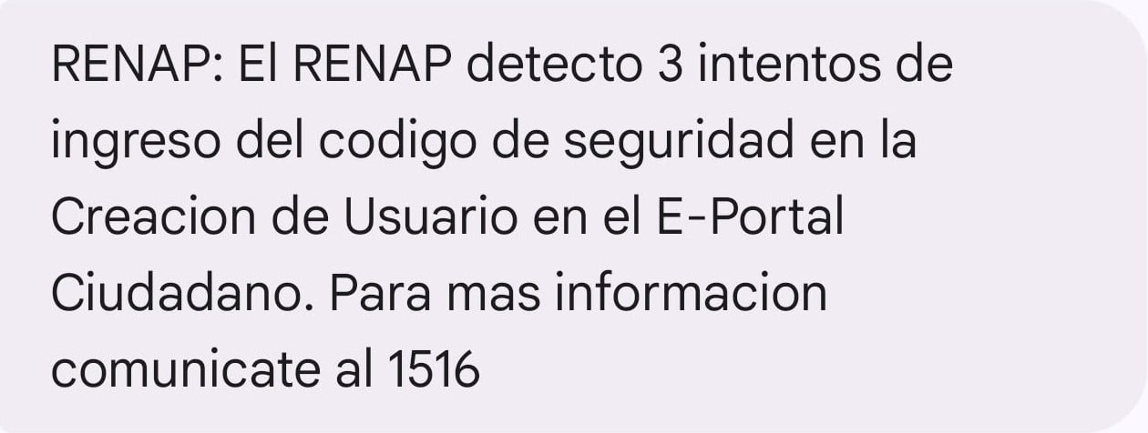 Alerta código celular