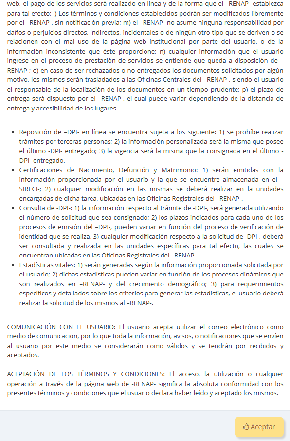 Aceptar términos
