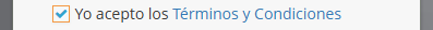 Checkbox aceptar