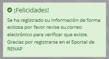 Confirmación final